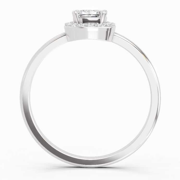 0.66 Carat Cushion Shape Halo Engagement Diamond Ring