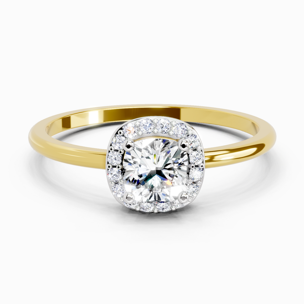0.66 Carat Cushion Shape Halo Engagement Diamond Ring