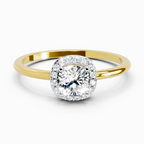 0.66 Carat Cushion Shape Halo Engagement Diamond Ring