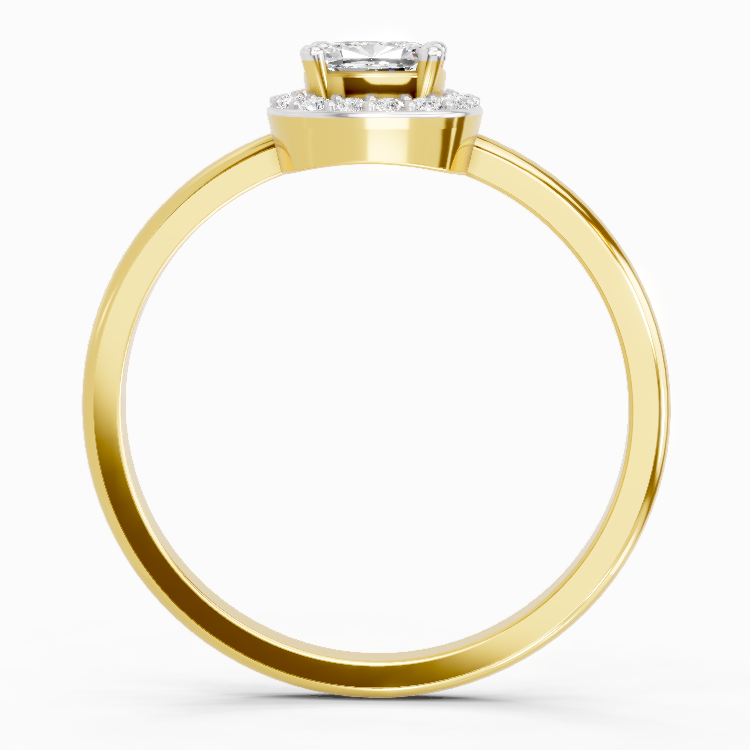 0.66 Carat Cushion Shape Halo Engagement Diamond Ring