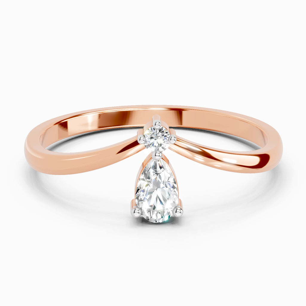 Sparkles 0.23 Ct Pear Shape Diamond Ring in 14K Gold