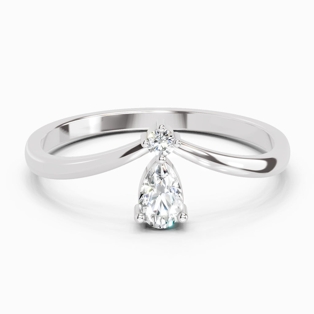 Sparkles 0.23 Ct Pear Shape Diamond Ring in 14K Gold
