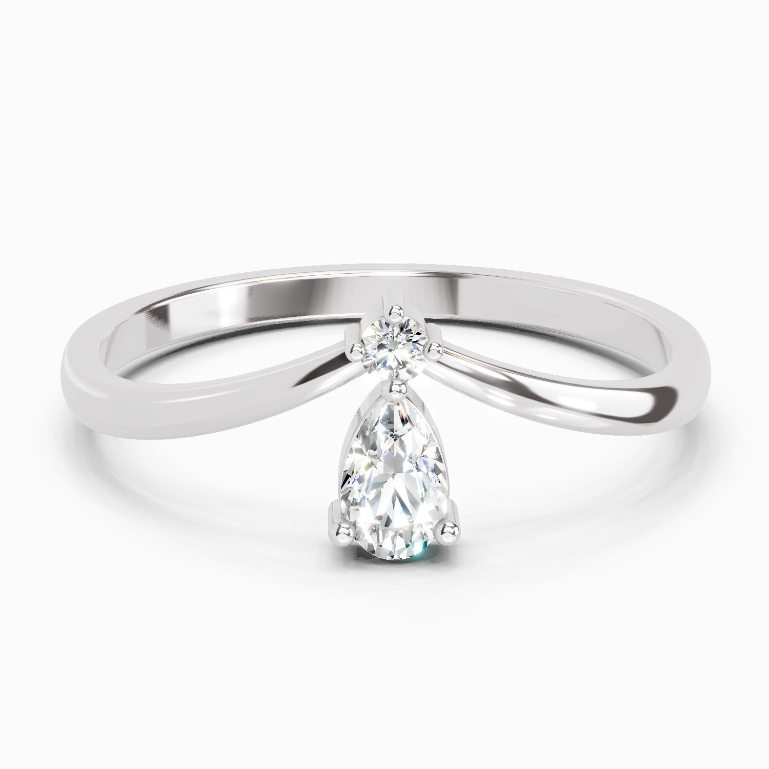 Sparkles 0.23 Ct Pear Shape Diamond Ring in 14K Gold