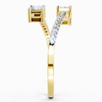 0.82 Carat Emerald Shape Diamond Toi et Moi Ring