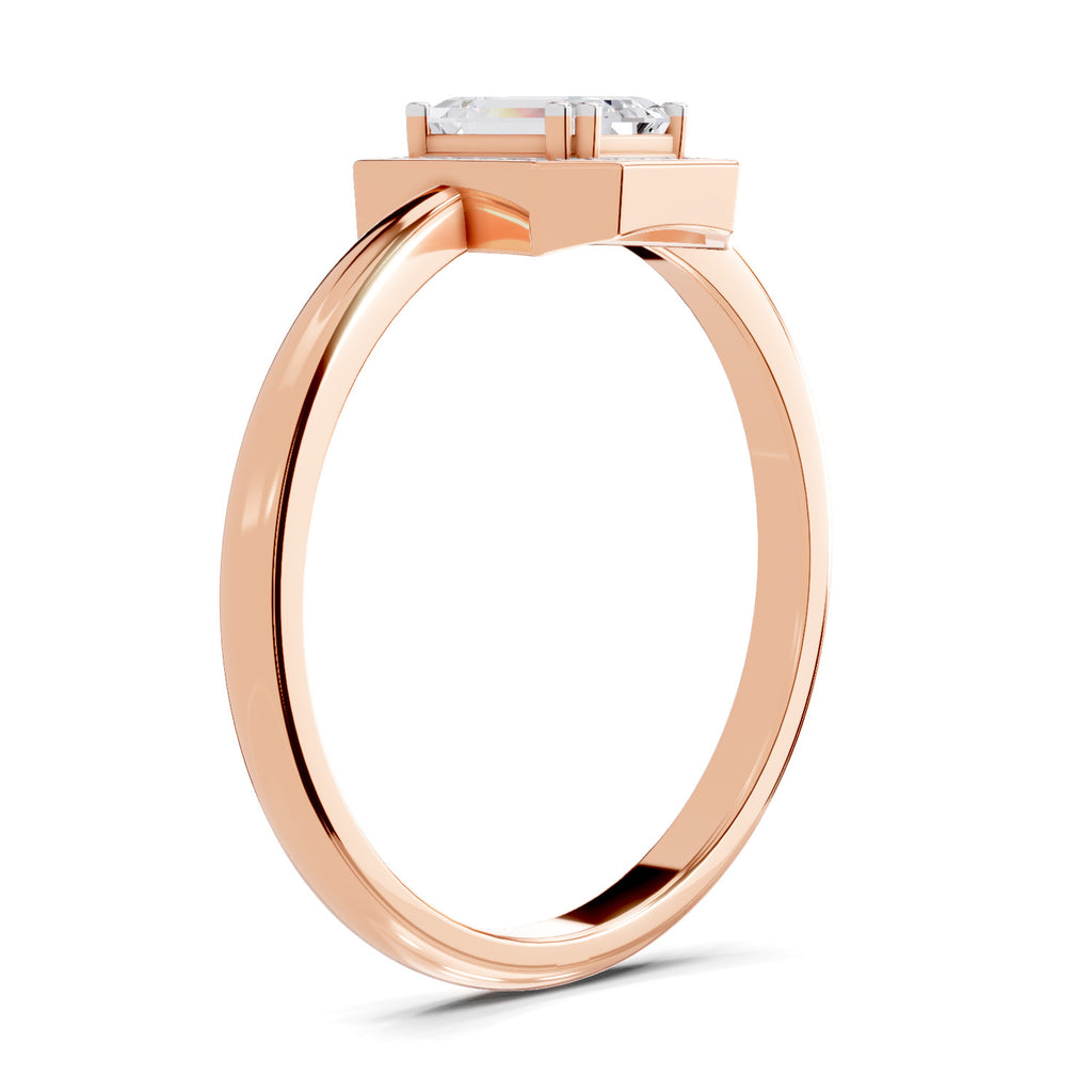 0.68 Carat Emerald Cut Engagement Ring