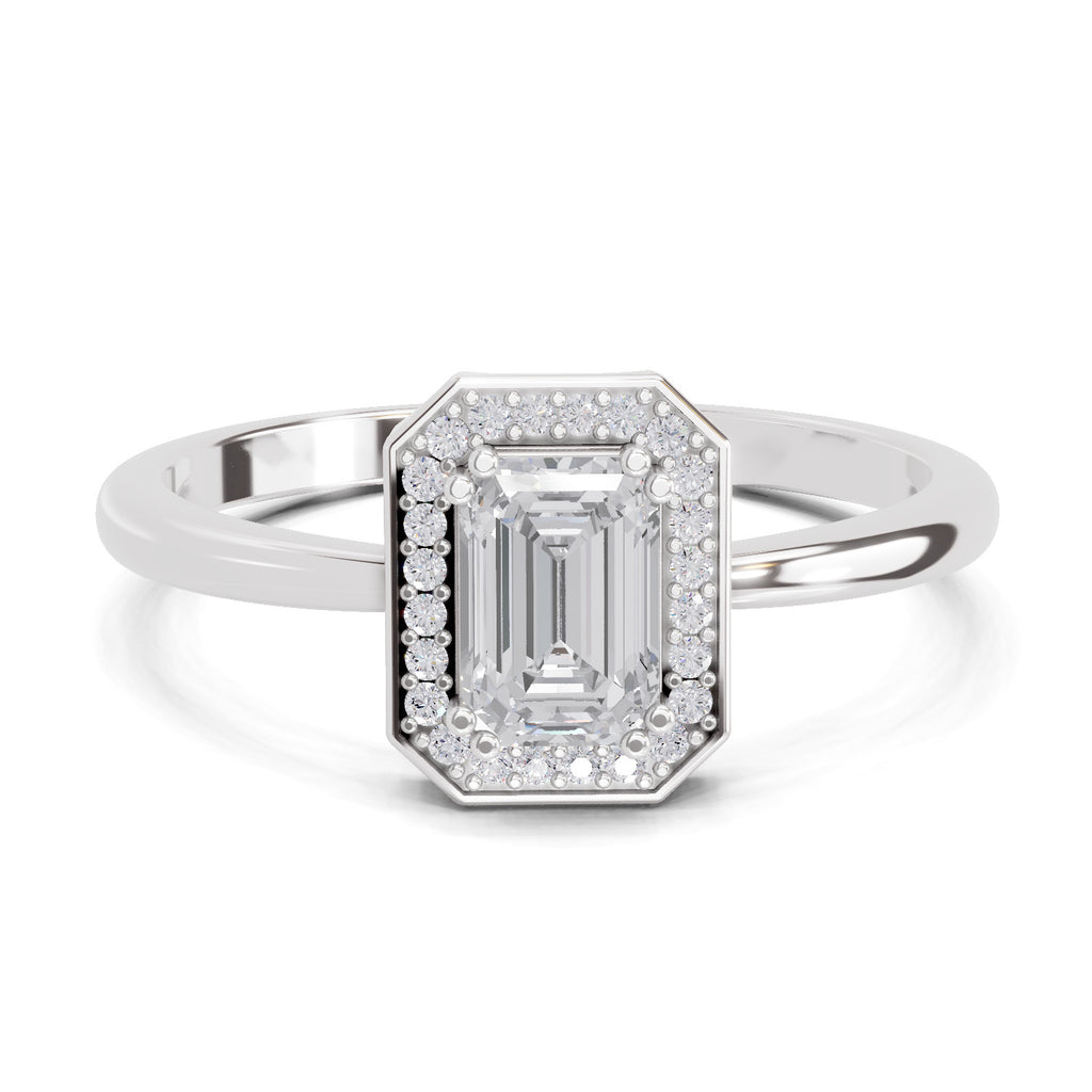 0.68 Carat Emerald Cut Engagement Ring