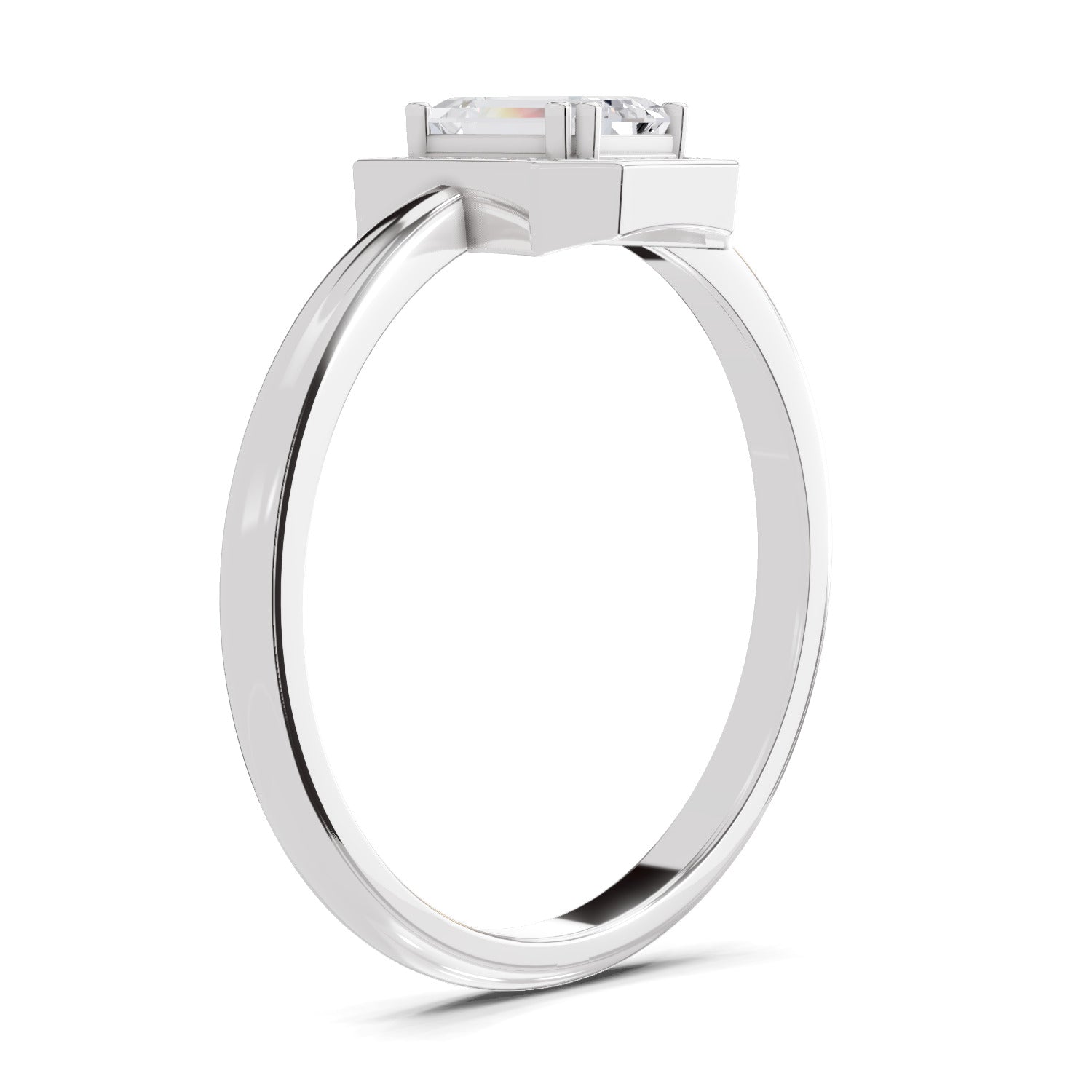 0.68 Carat Emerald Cut Engagement Ring