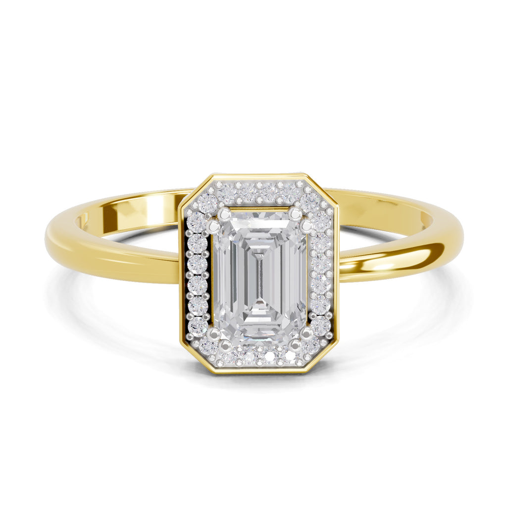 0.68 Carat Emerald Cut Engagement Ring
