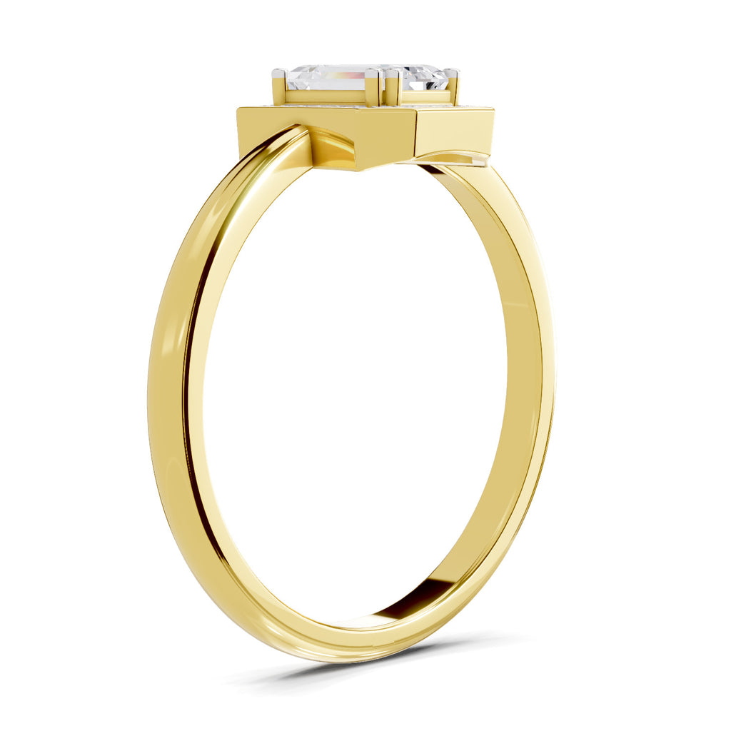 0.68 Carat Emerald Cut Engagement Ring