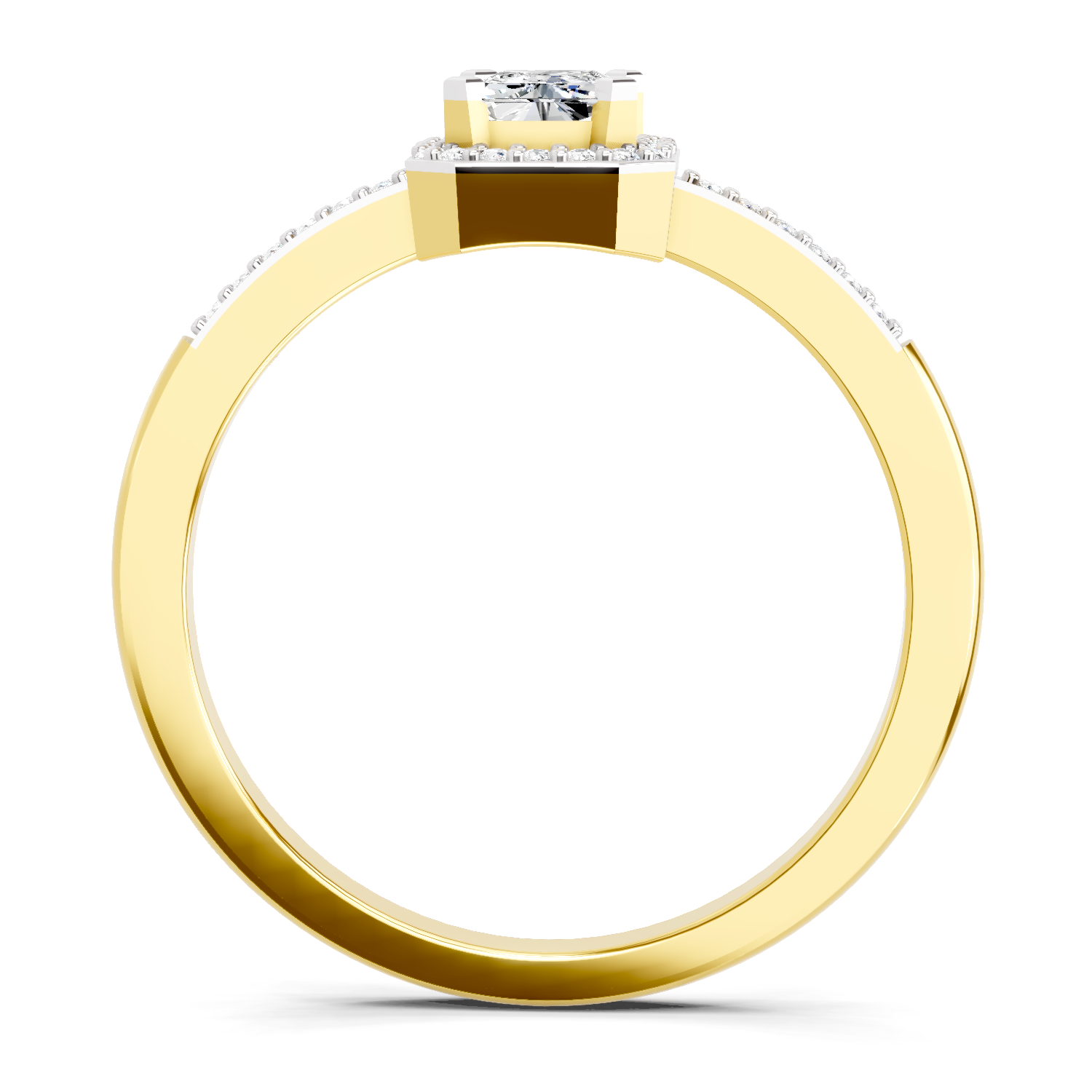 0.7 Ct Emerald Cut Halo Ring