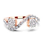 0.67 Carat Swirl Two Stone Diamond Engagement Ring