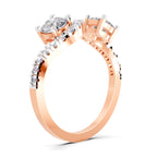 0.67 Carat Swirl Two Stone Diamond Engagement Ring