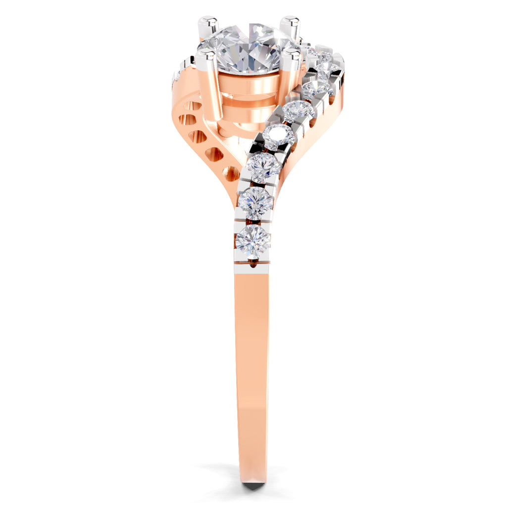 0.67 Carat Swirl Two Stone Diamond Engagement Ring