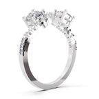 0.67 Carat Swirl Two Stone Diamond Engagement Ring