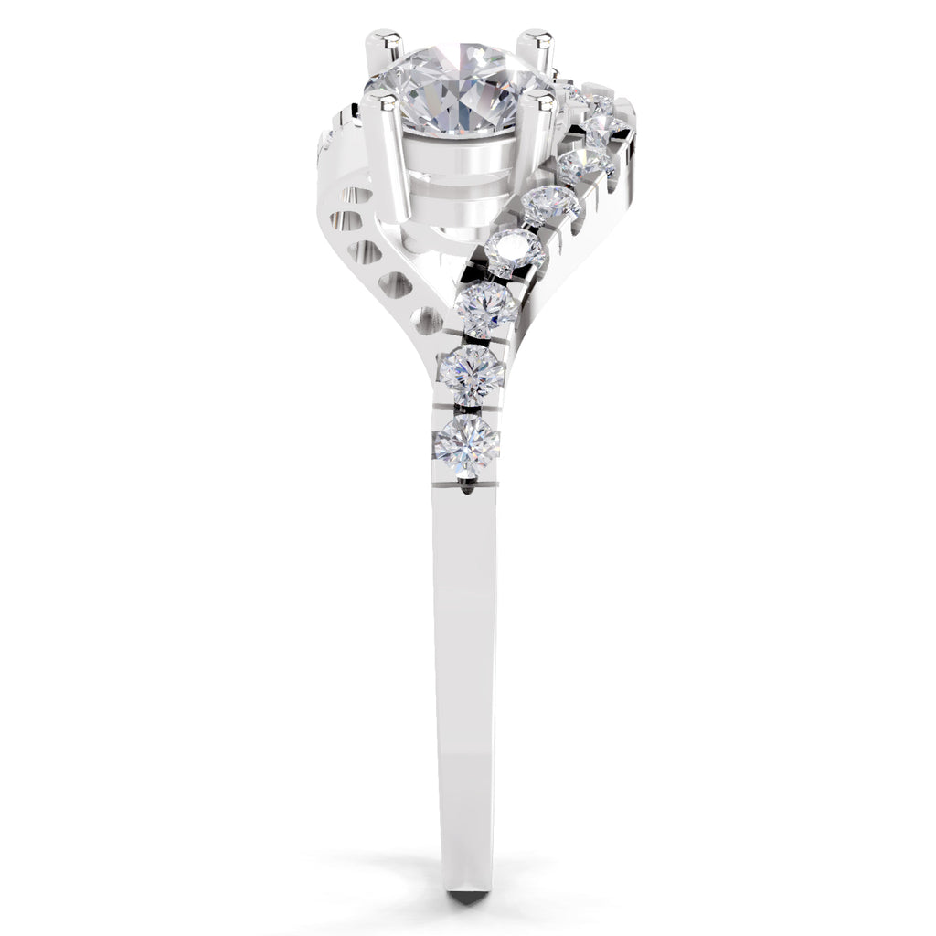 0.67 Carat Swirl Two Stone Diamond Engagement Ring