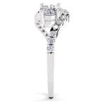 0.67 Carat Swirl Two Stone Diamond Engagement Ring