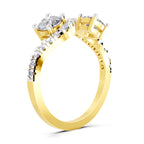 0.67 Carat Swirl Two Stone Diamond Engagement Ring