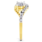 0.67 Carat Swirl Two Stone Diamond Engagement Ring
