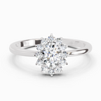0.77 Carat Oval Shape Halo Diamond Engagement Ring