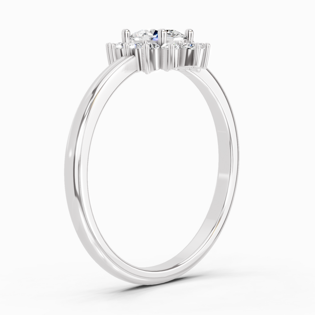 0.77 Carat Oval Shape Halo Diamond Engagement Ring