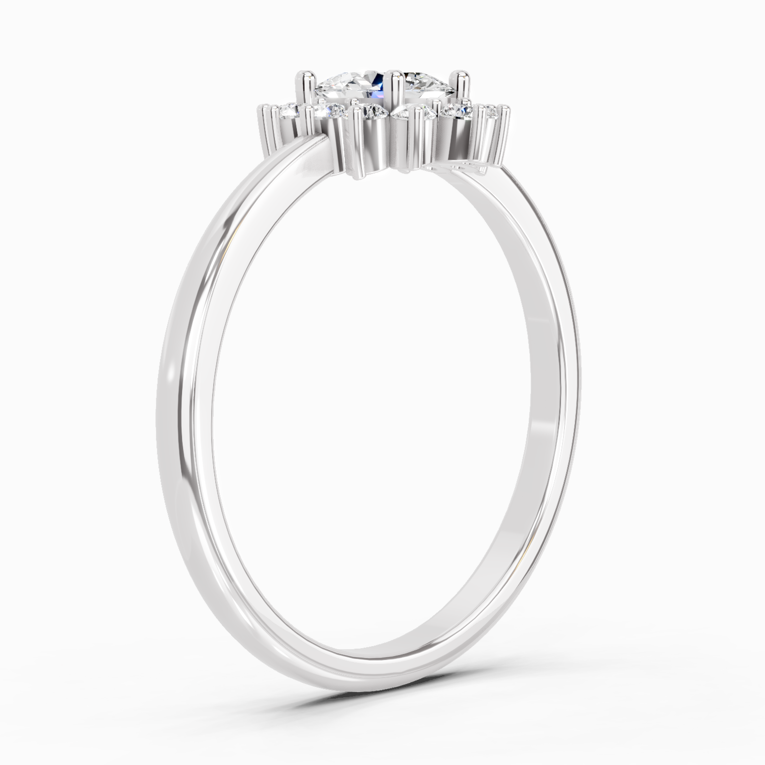 0.77 Carat Oval Shape Halo Diamond Engagement Ring