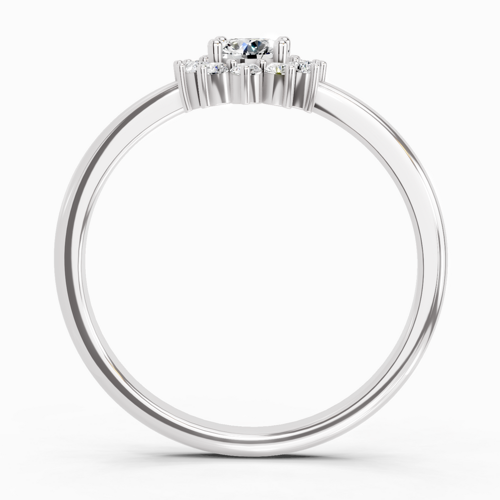 0.77 Carat Oval Shape Halo Diamond Engagement Ring