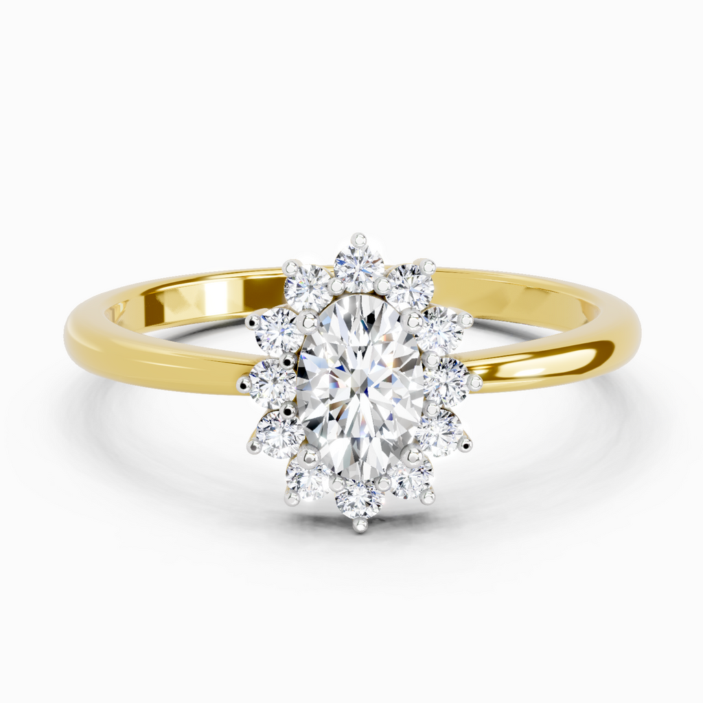 0.77 Carat Oval Shape Halo Diamond Engagement Ring