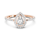 0.77 Carat Oval Shape Halo Diamond Engagement Ring