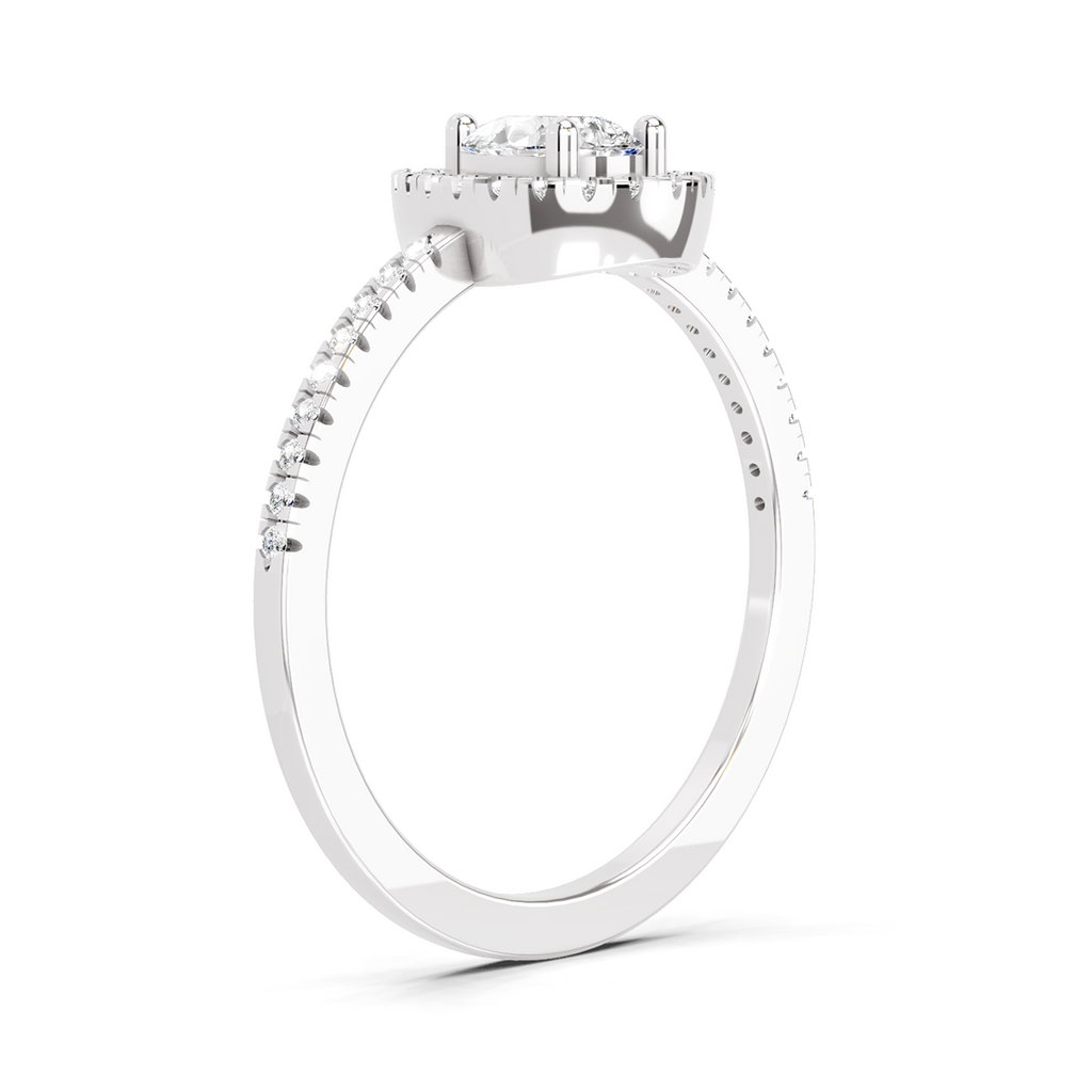 0.61 Ct Pear Cut Halo Ring