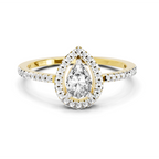 0.61 Ct Pear Cut Halo Ring
