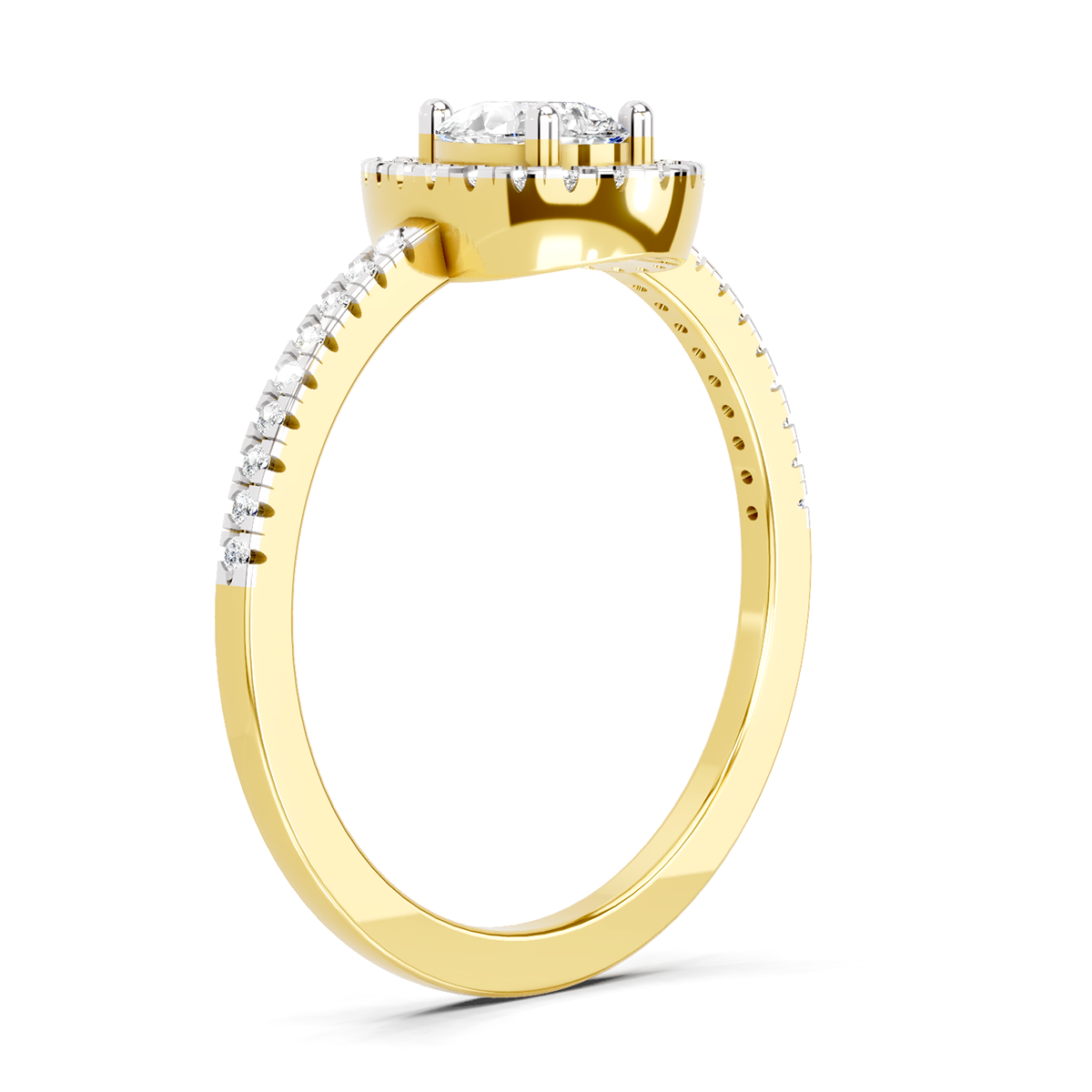 0.61 Ct Pear Cut Halo Ring