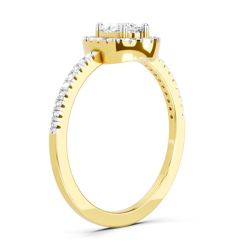 0.61 Ct Pear Cut Halo Ring