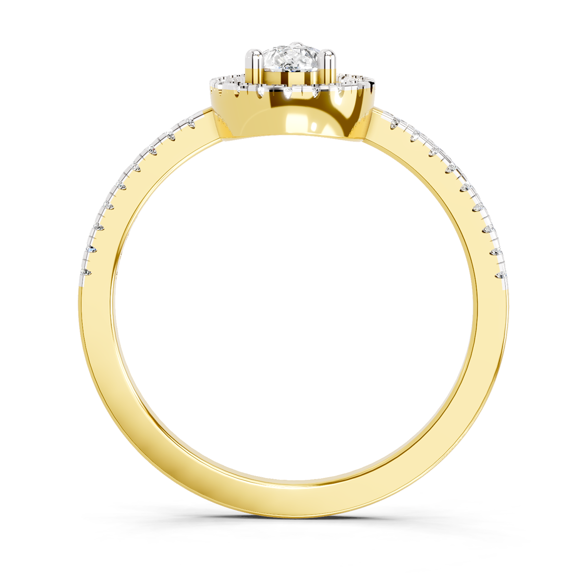 0.61 Ct Pear Cut Halo Ring