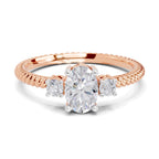0.74 Carat Oval-Cut Diamond Engagement Ring