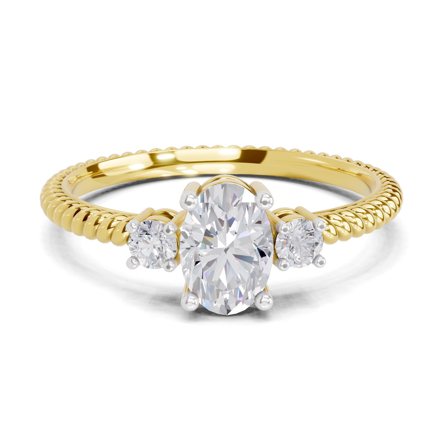 0.74 Carat Oval-Cut Diamond Engagement Ring