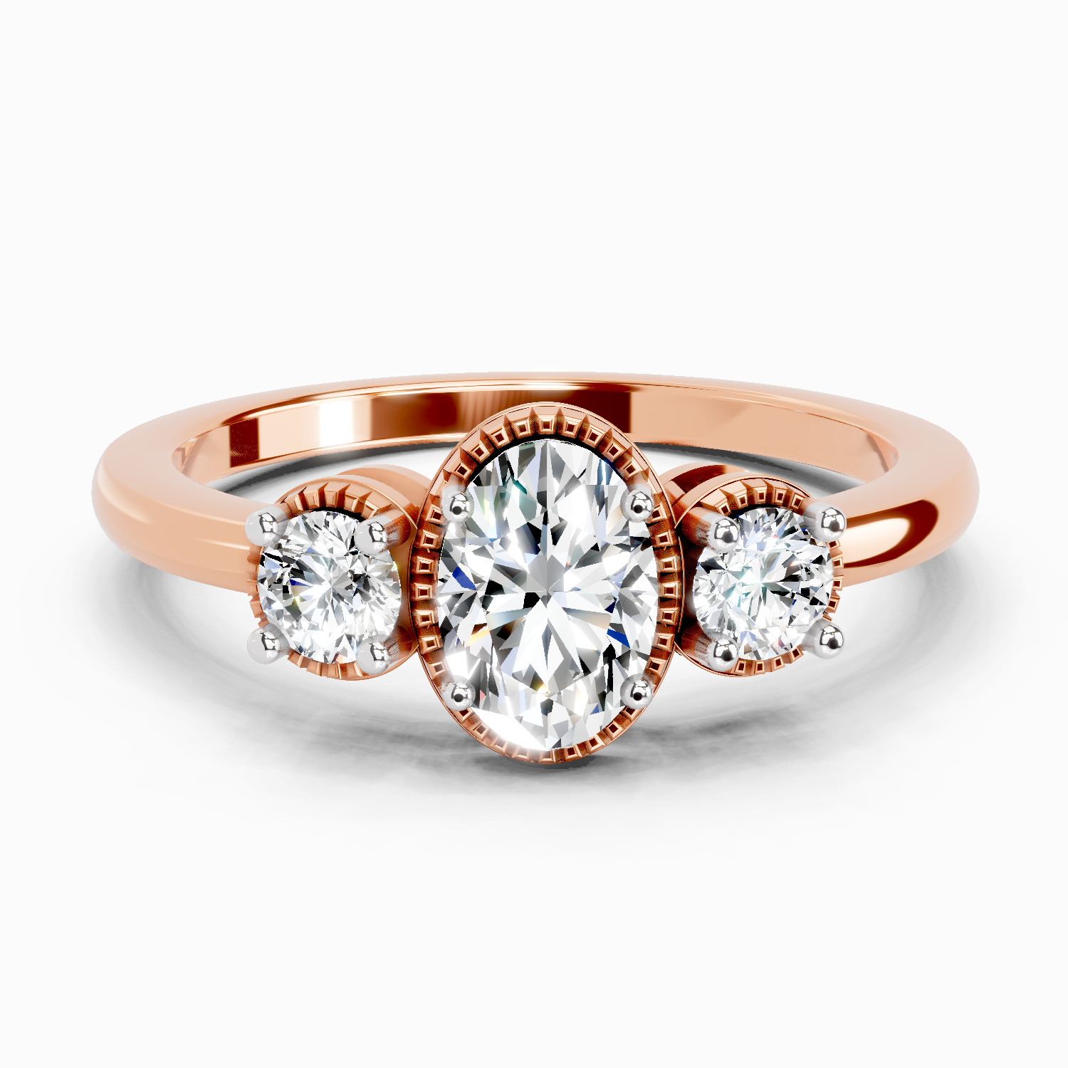 0.74 Carat Oval-Cut Diamond Engagement Ring