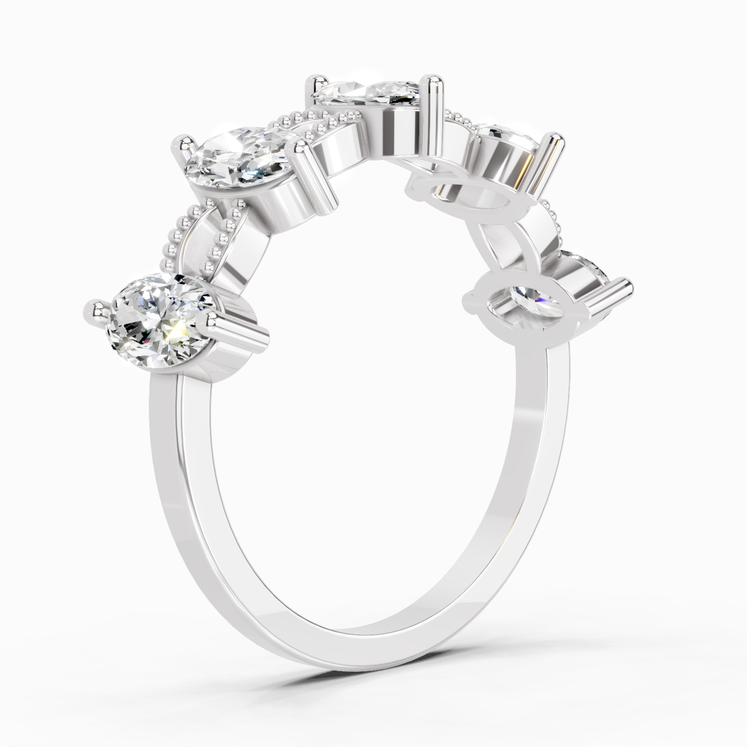 1.10 Carat Oval Shape Diamond Band Ring