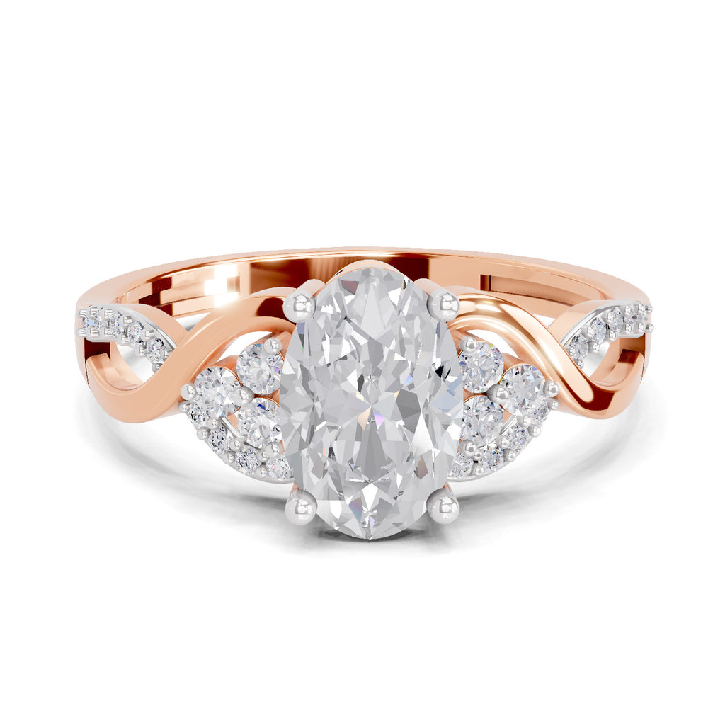 2.19 Carat Oval Shape Swirl Engagement Ring