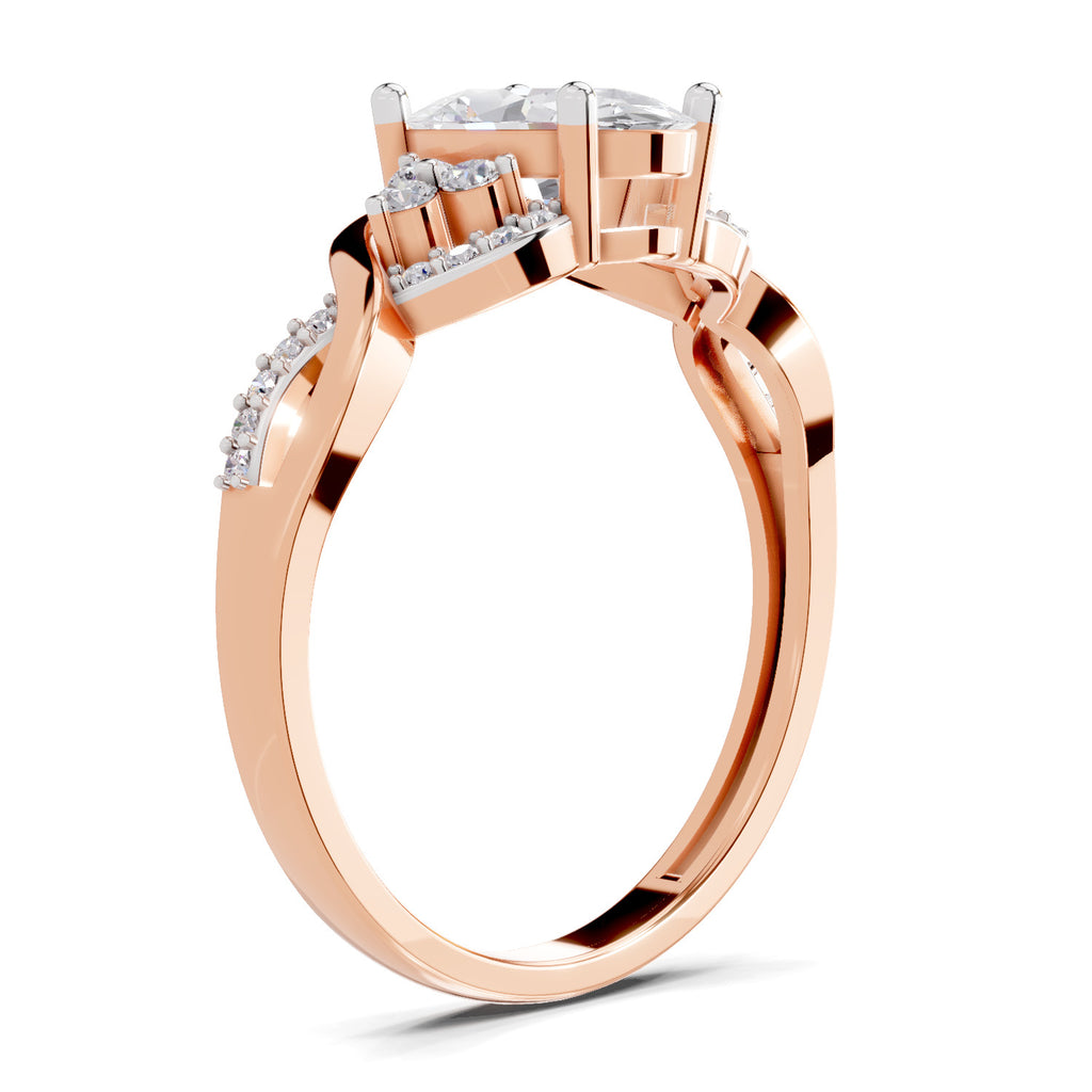 2.19 Carat Oval Shape Swirl Engagement Ring