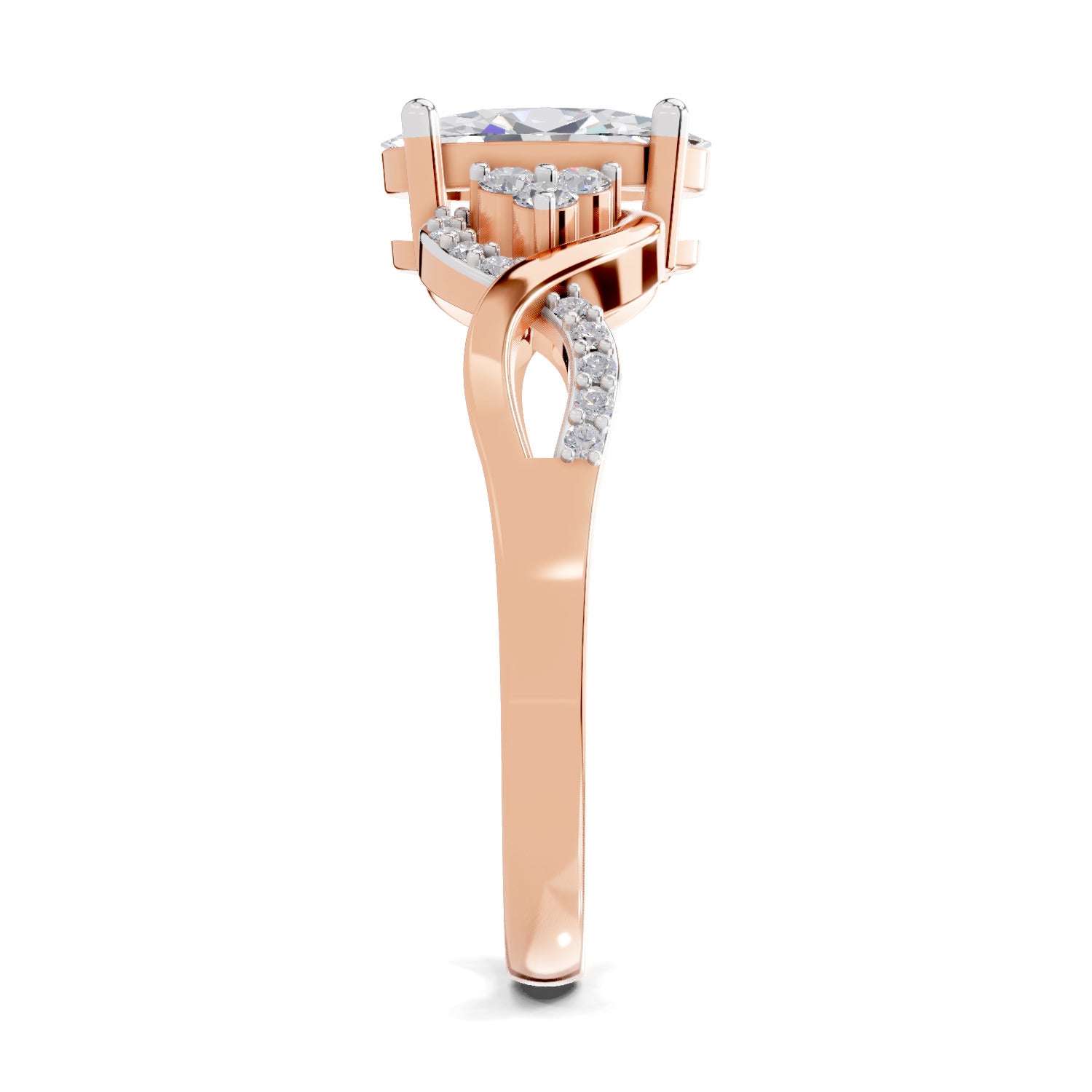 2.19 Carat Oval Shape Swirl Engagement Ring