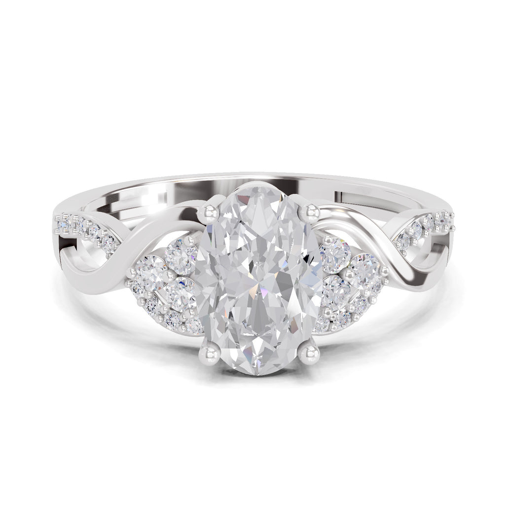 2.19 Carat Oval Shape Swirl Engagement Ring