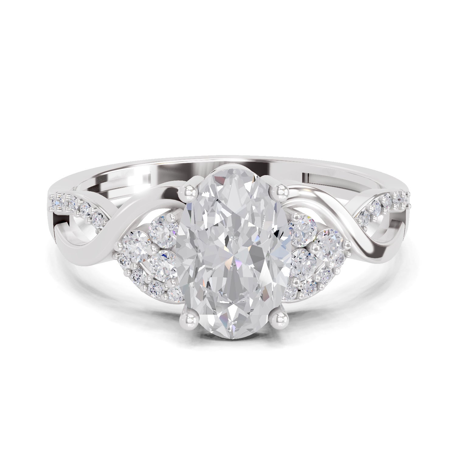 2.19 Carat Oval Shape Swirl Engagement Ring