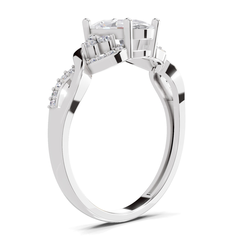 2.19 Carat Oval Shape Swirl Engagement Ring