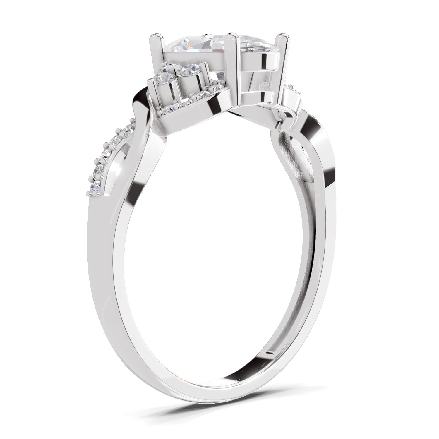 2.19 Carat Oval Shape Swirl Engagement Ring