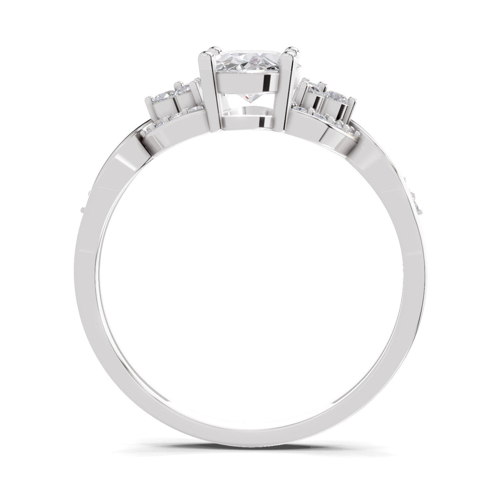 2.19 Carat Oval Shape Swirl Engagement Ring