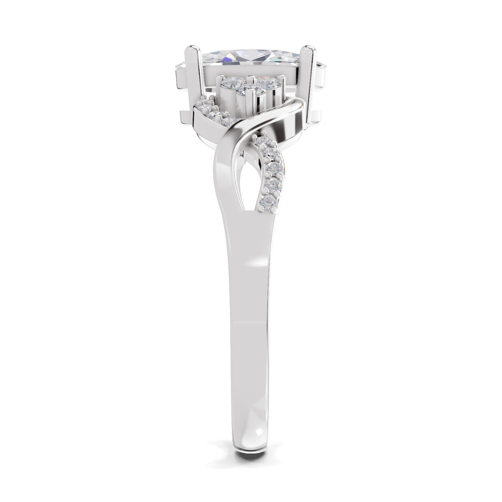 2.19 Carat Oval Shape Swirl Engagement Ring
