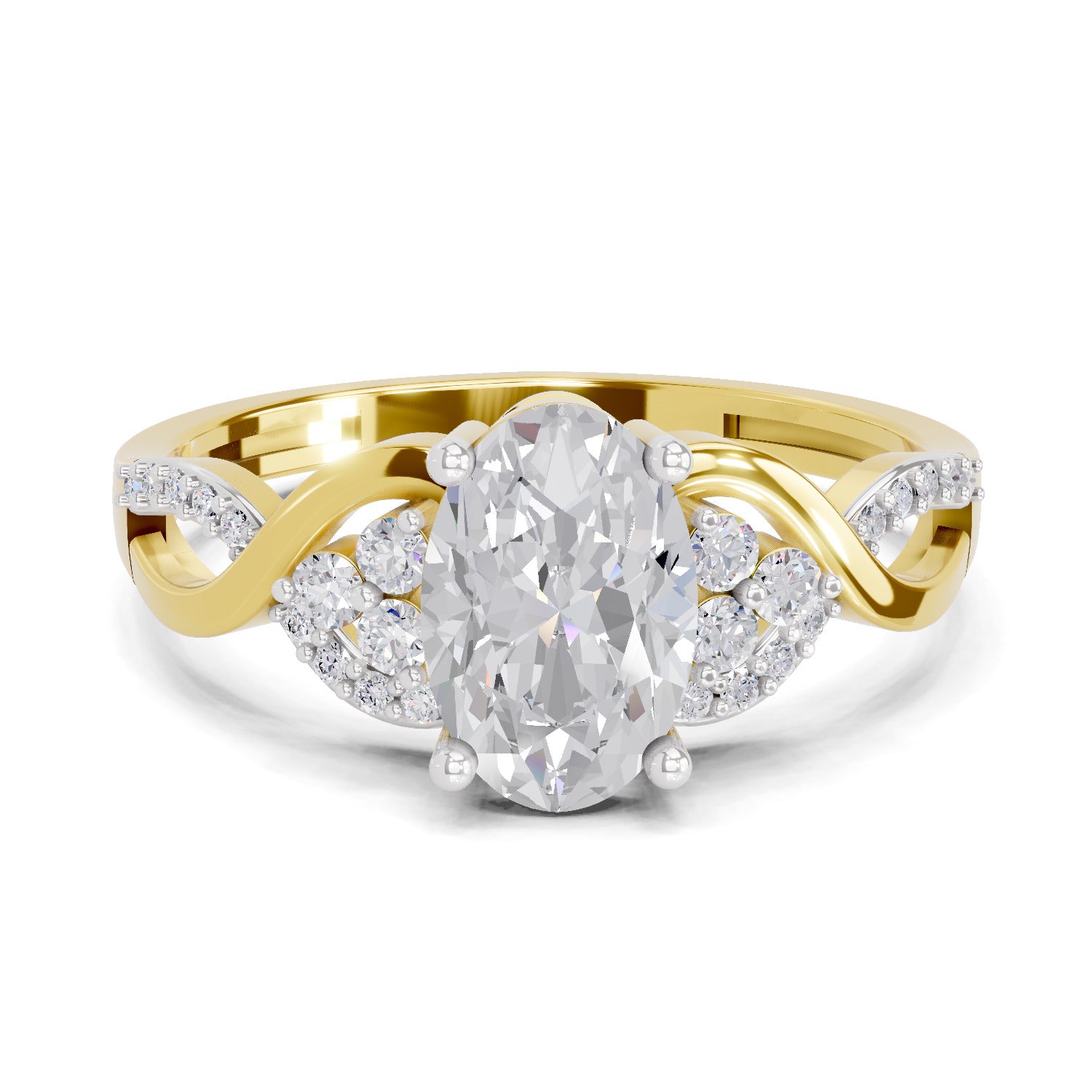 2.19 Carat Oval Shape Swirl Engagement Ring
