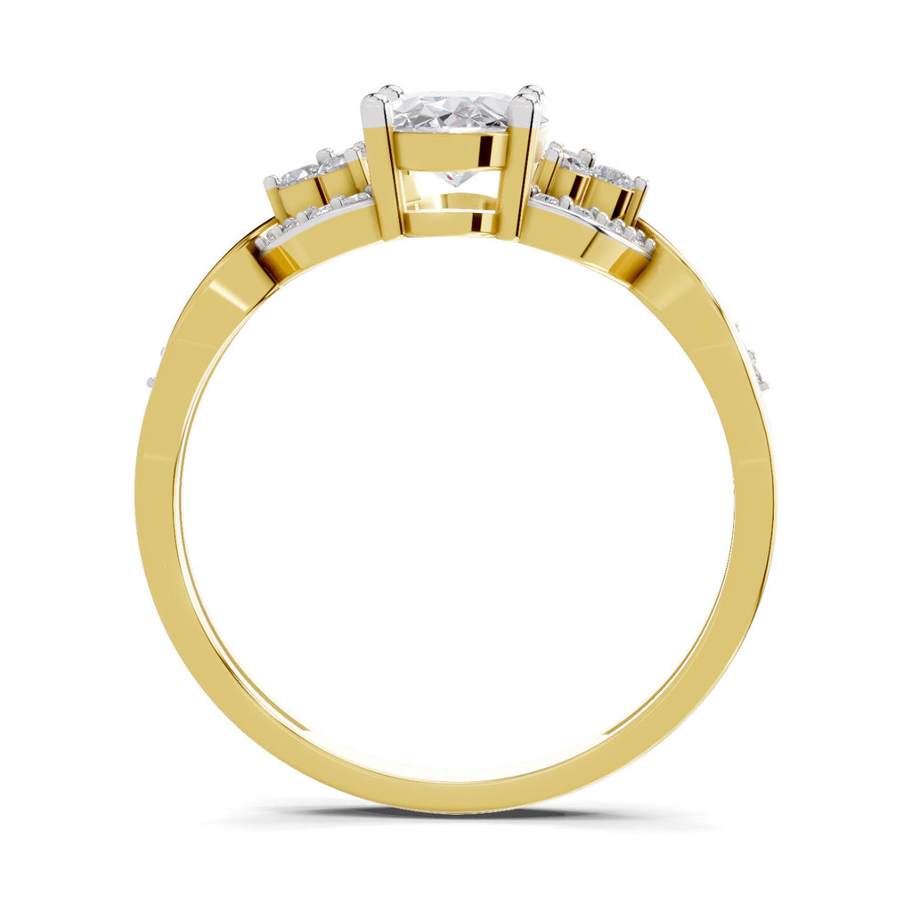 2.19 Carat Oval Shape Swirl Engagement Ring
