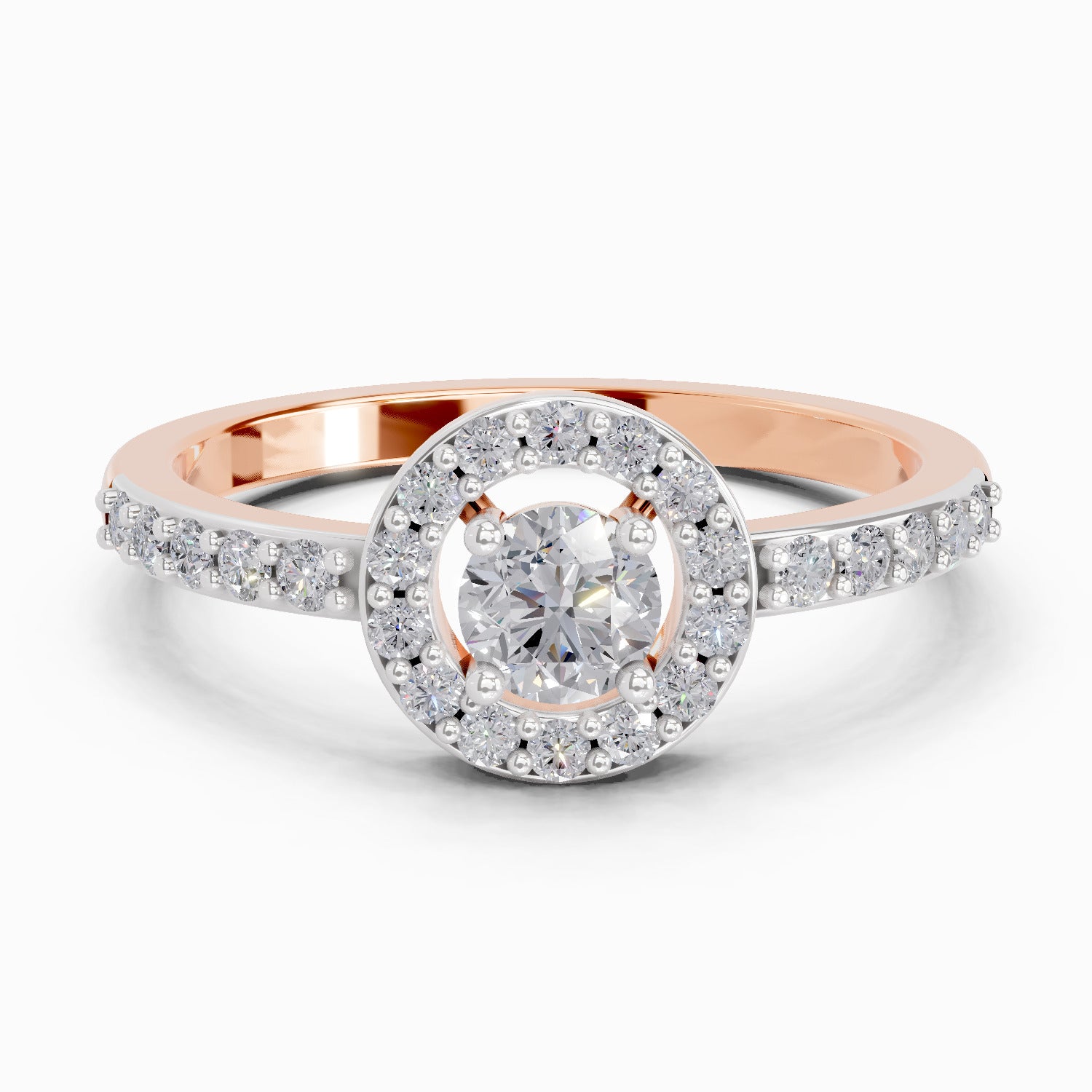 0.67 Carat Halo Diamond Engagement Ring