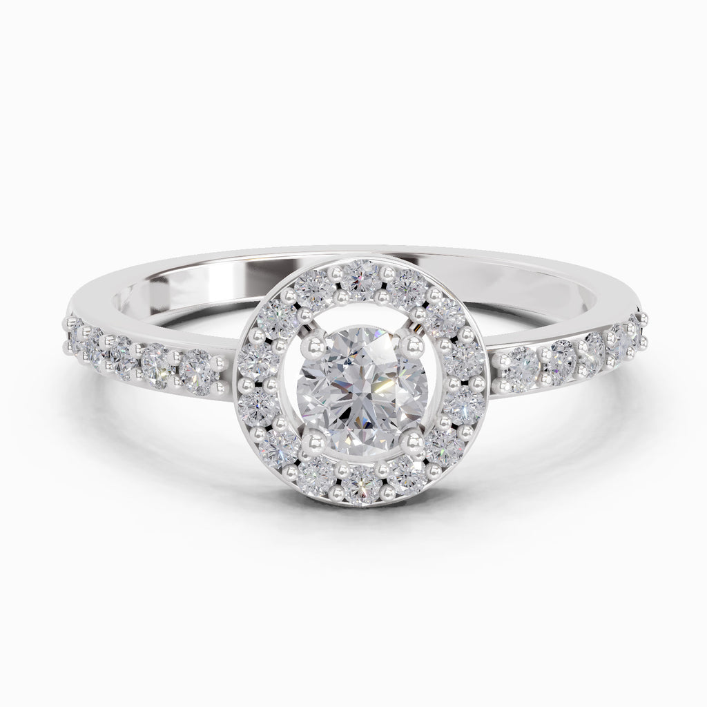 0.67 Carat Halo Diamond Engagement Ring